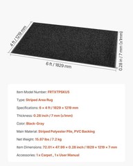 VEVOR Front Door Mat, 6 x 4 ft Indoor Outdoor Doormat Commercial Floor Mat Styli