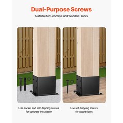 4-Piece Carbon Steel Deck Post Base Powder-Coated