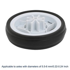 4pcs 115mm Dia Plastic Single Wheel Pulley Rolling Roller White 6x22mm
