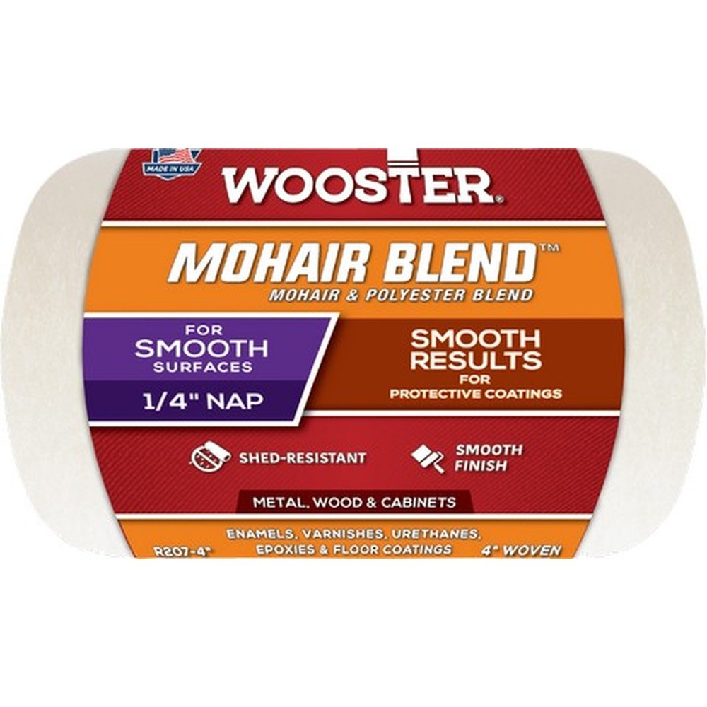 Wooster R207 4″ x 1/4″ Nap Mohair Blend Roller Cover-1PK