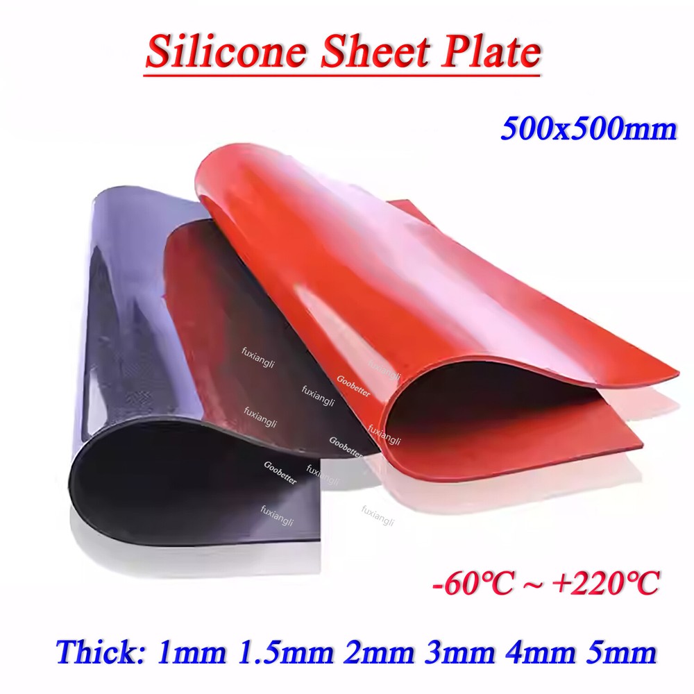 Soft Silicone Sheet Mat Plate Red/ Black High Temp Resistance Thick 1mm-5mm