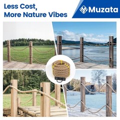 50FT Adjustable Jute Complete Rope Railing Kit – Easy Install with User Guide