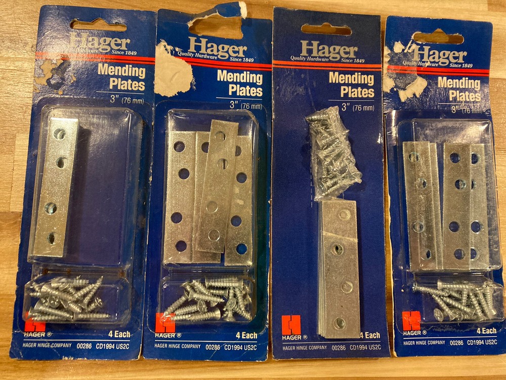 3″ steel mending plates 4 Packs, 16 Plates Hagar 00286 made in USA