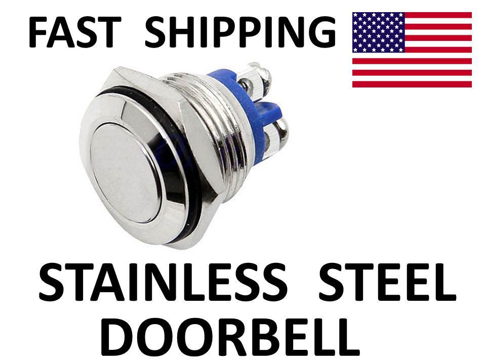 LOW Profile Stainless Steel DOORBELL Switch – Door BELL Momentary Push Button SW