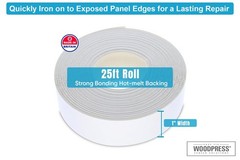 Woodpress 1 Matt White Melamine Iron-On Edging – 25 Ft Edge Tape – Pre-Glued