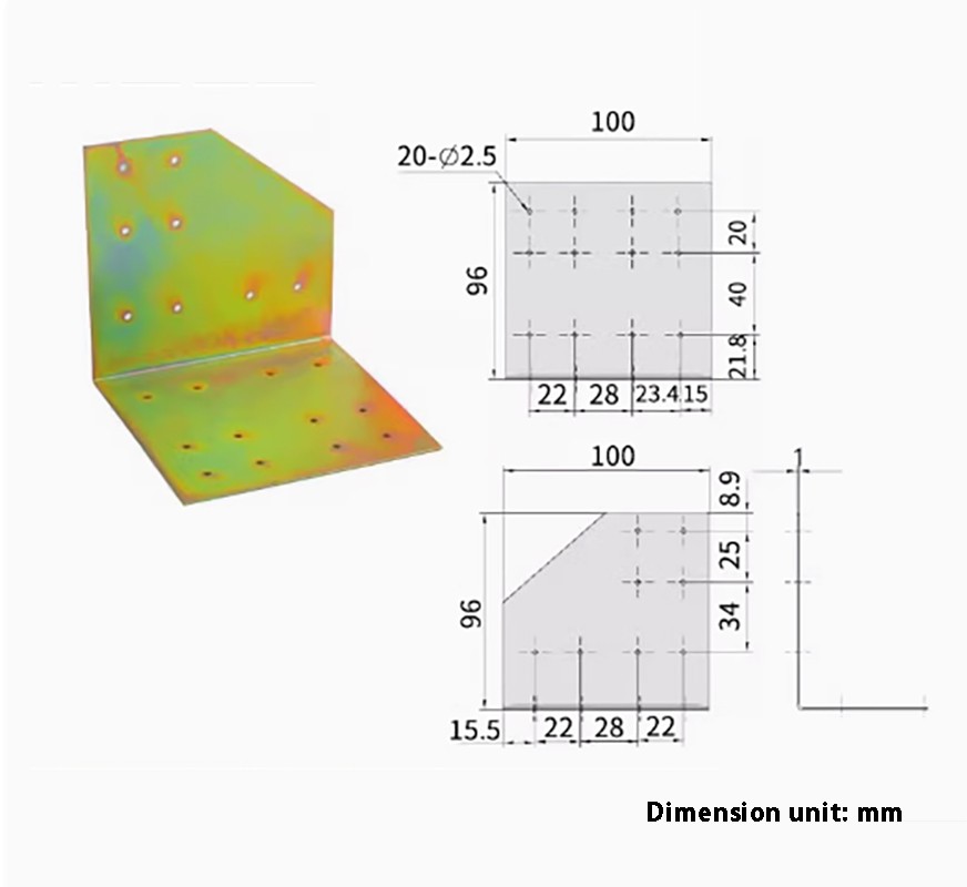 Colored Zinc Corner Bracket 90 Degree Brace Angle Reinforced Heavy Duty L Shape