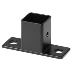 8 Pack 1 Black Square Tube Fittings – 1 Way Plate Flange Base for Fence Rail