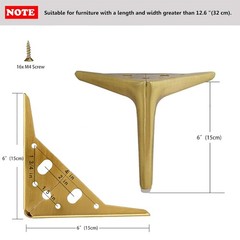 Smaxcn 6″ Brushed Gold Metal Furniture Legs (4-Pack) – Modern Style 15cm