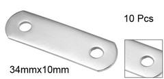 Repair Plate 34mmx10mm Flat Fixing Mending Brace Bracket Connector 10pcs