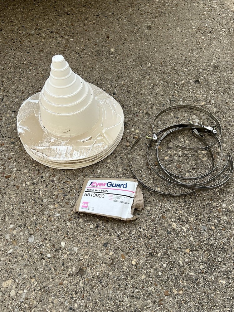 1/2 Dozen Everguard TPO Plus White Vent Boot 1” To 6” 8513920 Roofing Supplies