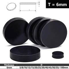 10x Round Solid EPDM Rubber Disc Discs Pads | Diameter: 15-100mm | Thickness 6mm