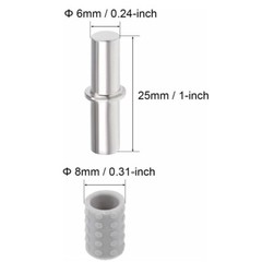 20x Shelf Bracket Pegs 6x25mm Stainless Steel Holder Support Pins Cabinet C569