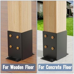 6X6 Post Base 2 Pcs, Heavy Duty Post Anchor with Anti-Corrosive Partition, Inner