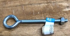 New National Eye Bolt, Zinc, 1/4 x 4-In. Set of 3 #N221-127.