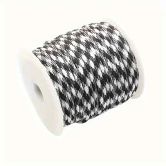 31m Outdoor Black & White 4mm 7 Strand Core Cord Lanyard Nylon Camping Rope