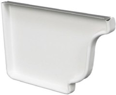 Gutter End Cap, Left, White Aluminum, 5 In. – 27005HP