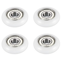 8.5x30x8mm 4 Pcs Nylon Pulley Wheel Ball Bearing Guide Roller White