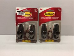 Two packs of Metal Hooks Oil-Rubbed Bronze 3-Lb 2-pack