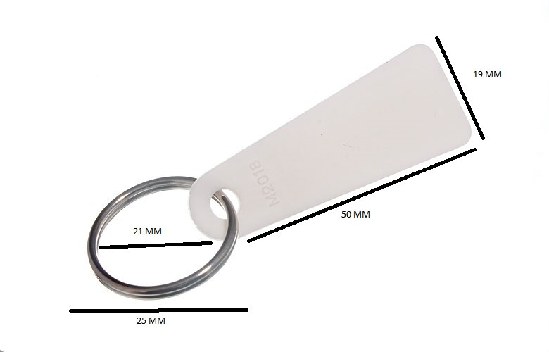 Key Anneau 50mm X 15mm -18mm White Tag With Split Pack Of 20