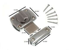 Thumb turn latch door catch chrome plated with screws Qty. pack of 20