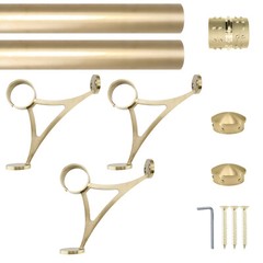 Satin Gold Finish 2″ OD Stainless Steel Combination Bar Mount Foot Rail Kit