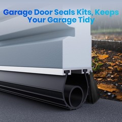 Professional Garage Door Seal Kit Fit for 16.5FT, Black (U Shape+ O Ring)