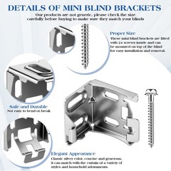 Jetec 6 Pieces Mini Blind Brackets For Window Blinds Screws 1.38 X 1.18 Inches