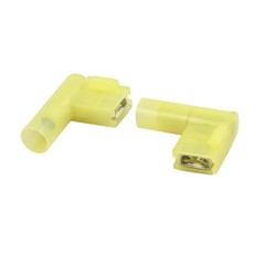 50Pcs Flag Crimp Terminals Female Nylon Fully Insulated Wire Connectors Yellow