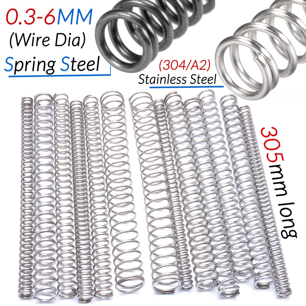 Compression Spring Various Size 3-60mm Diameter & 305mm Length Pressure Small
