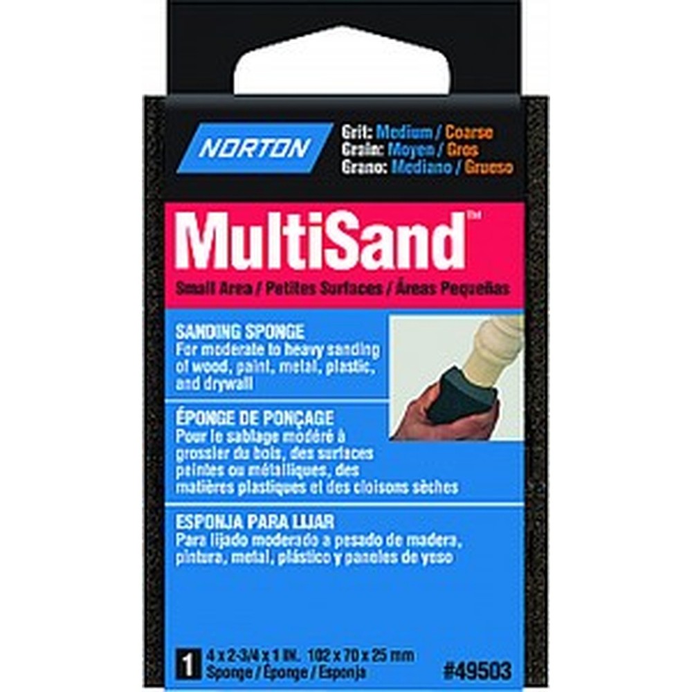 Norton 49503 4″ x 2-3/4″ x 1″ MultiSand Med/Coarse Sponge-1PK