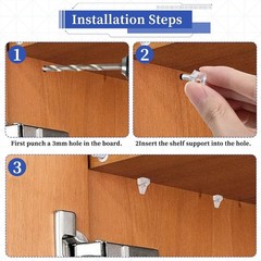 20Pcs 3/16 Inch Clear Plastic Shelf Support Pegs for Wood Shelving