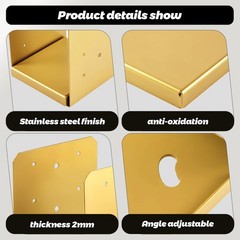 Manyihome 8X 8 Post Basegolden 4Pcsstainless Steel Post Anchor Inner Size7.5 X