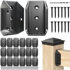 Toscoco 20 Pcs Heavy-Duty Aluminum ADC-12 Deck Railing Bracket Black