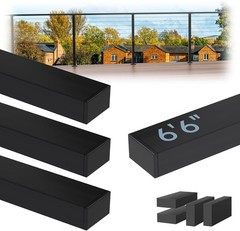4Pack 6.5ft Stainless Steel Handrail for Cable Railing Black