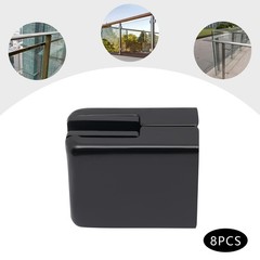 Glass Clamp Set of 8 Black 8-10mm Square For Glass Door Panel Mounting Hardware