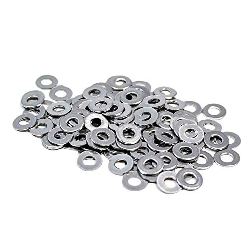 100pcs M2 2mm x 5mm x 0.5mm Metric Flat Washer Washers Zinc Plated