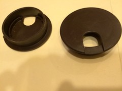 2-1/2 Inch Round Brown Plastic Desk Grommets Wire Managers