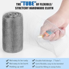 Stainless Steel Mesh Gap Blocker 5″ x 30ft Wire Mesh Hole Fill Fabric Roll