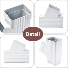 VYH Downspout Gutter for Y Connector 2×3,Square Downspout Diverter White Rain Gu