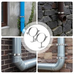 2 Sets 6 Inch Adjustable Pipe Bracket, Heavy Duty Galvanized Steel Split Ring