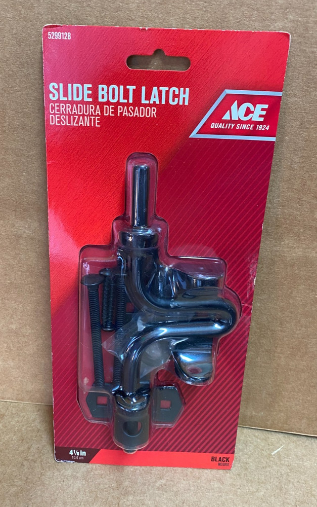 Ace Gate Door 5299128 4-1/8″ Slide Bolt Latch Black Lockable