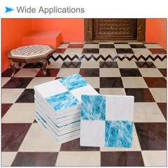 Dollhouse Flooring, 1.18″ Square, Wood Miniature Floorboard (Blue), 9-Pieces