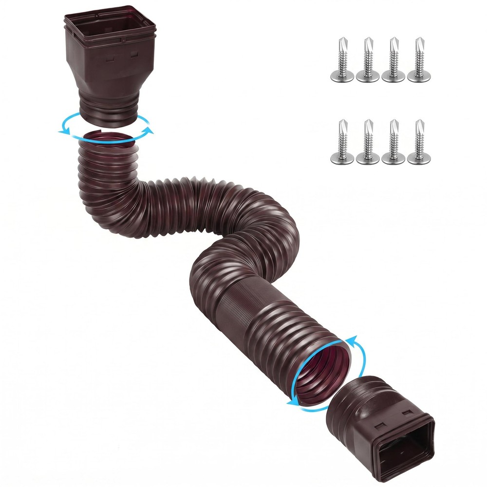 Extendable Gutter Downspout Extender 2166 Inch Brown Flexible Drainage Pipe