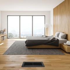 VOISEN Floor Register 4×10, 8 Pack Black Floor Vent Covers, Heavy Duty Steel …