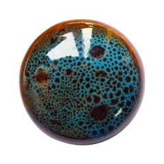Perphin Vintage Blue Cabinet Knobs 10 Pack Glazed Small(33 mm), 10
