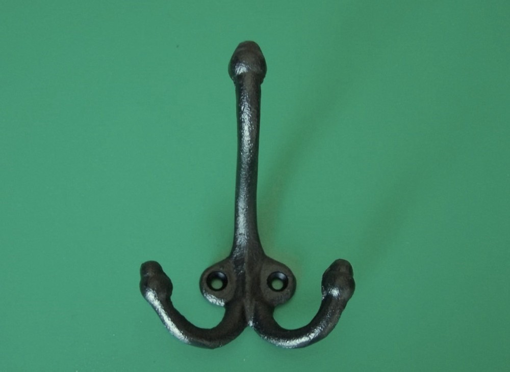 BLACK CAST IRON HOOK ANTIQUE STYLE COAT RACK HOOK HALL TREE HOOK