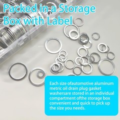 Mandark 570 PCS 18 Sizes Car Oil Crush Washers Assortment Kit, Aluminum Auto Eng