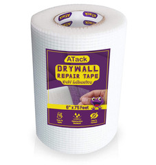 Fiberglass Drywall Repair Tape, 6-Inch by 75-Foot, Heavy-Duty Self-Adhesive Wall