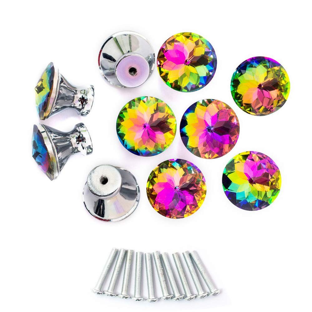 Spriak 10 Pack Drawer Knobs, 30mm 30 millimeters, Colorful Lovely 10Pack
