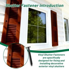 50 PCS Black 3 Inch Vinyl Shutter Fasteners Window Peg Lok Pin Screw Spike